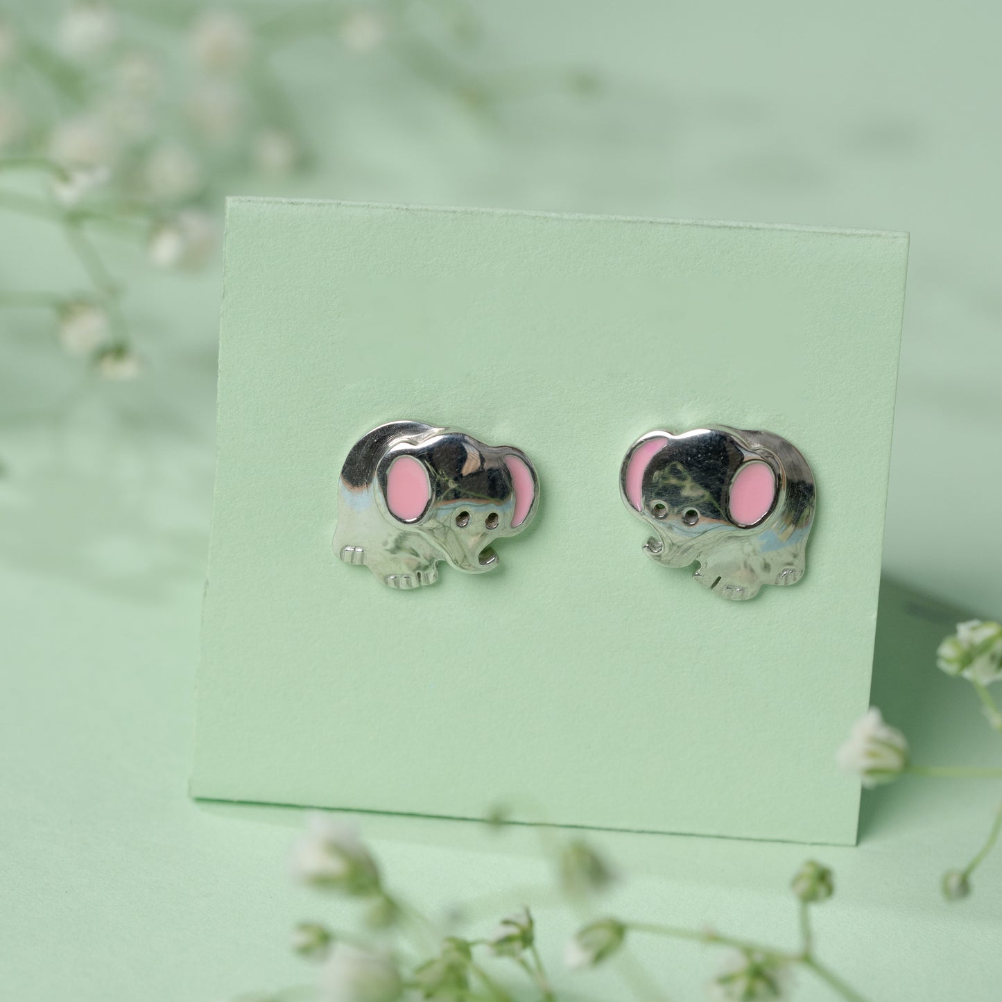 Elephant Earrings in 925 Silver