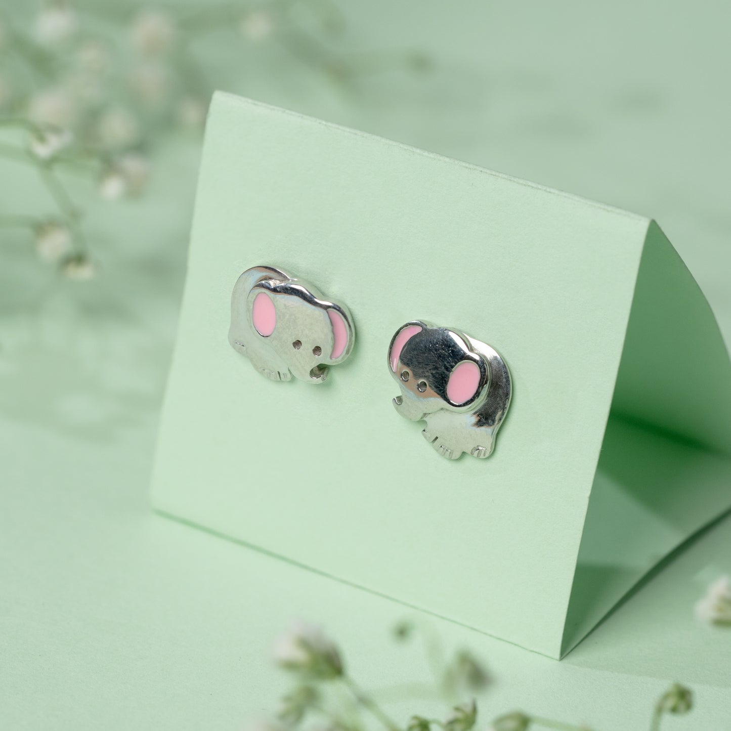 Elephant Earrings in 925 Silver