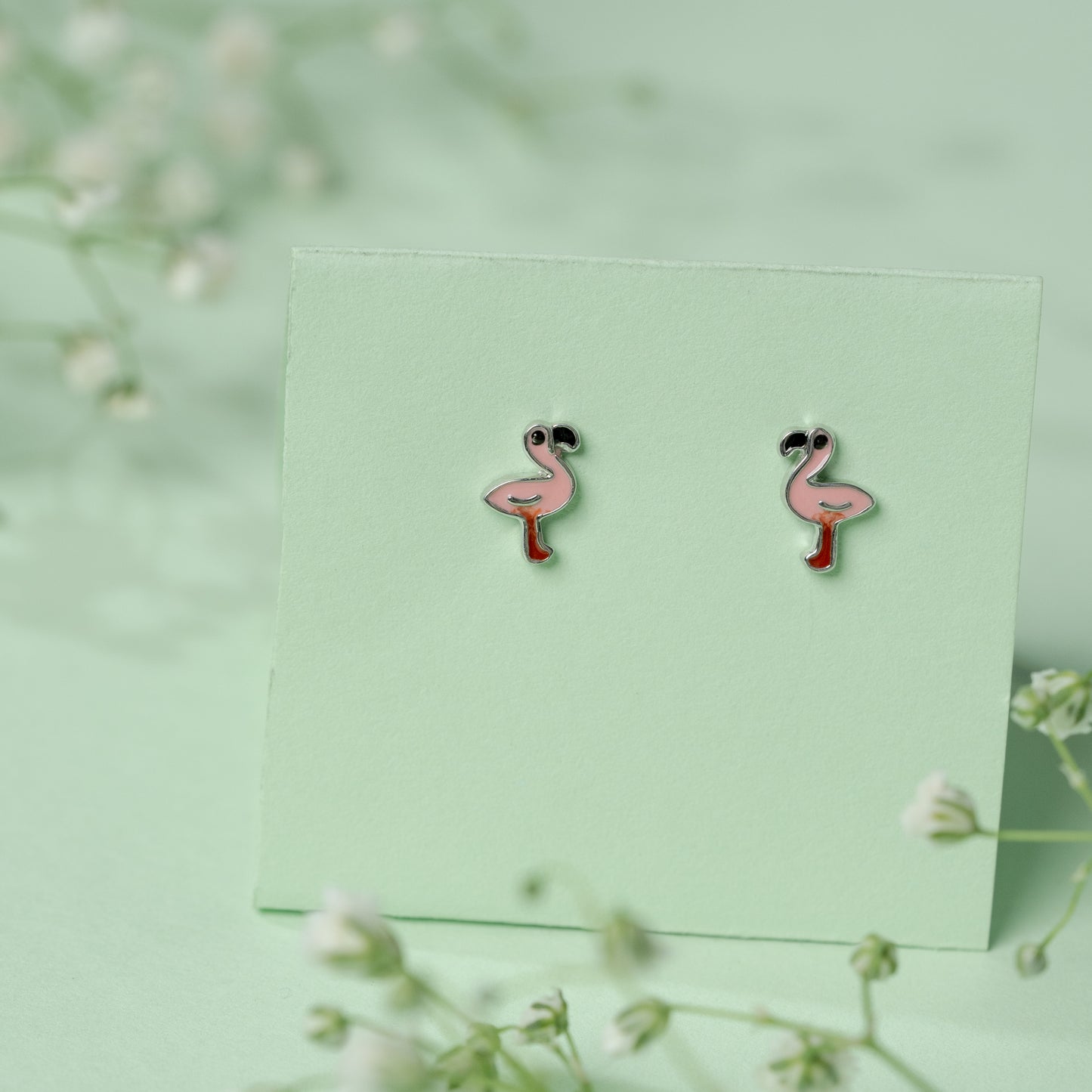 Flamingo Earrings in 925 Silver