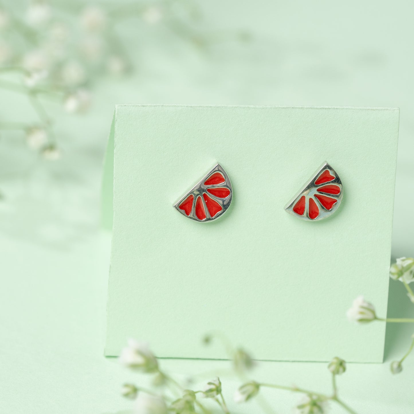 Watermelon Earrings in 925 Silver