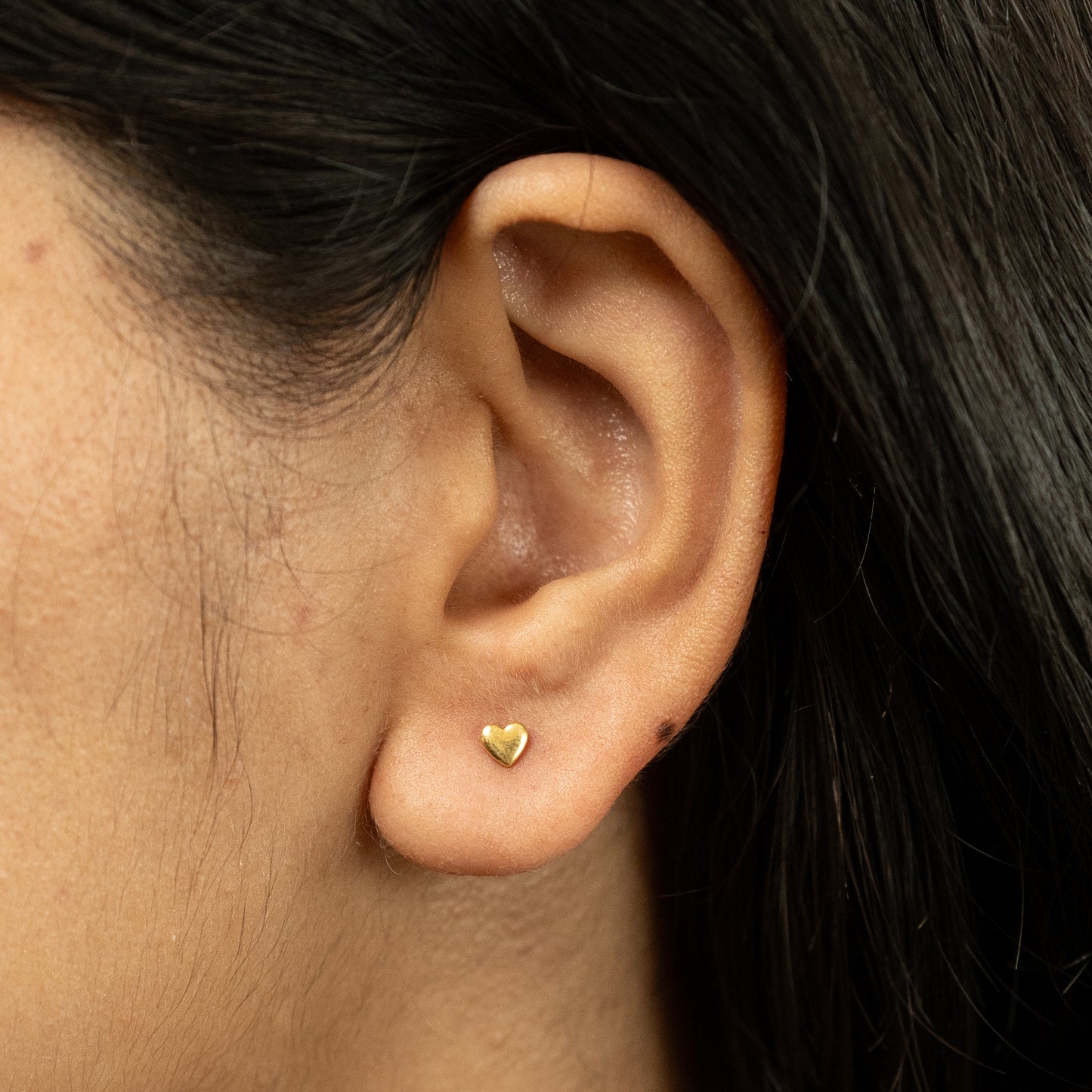 Gold Plated Heart Earrings in 925 Silver