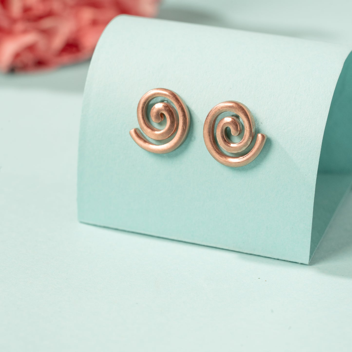 RoseGold Swirl Earrings in 925 Silver