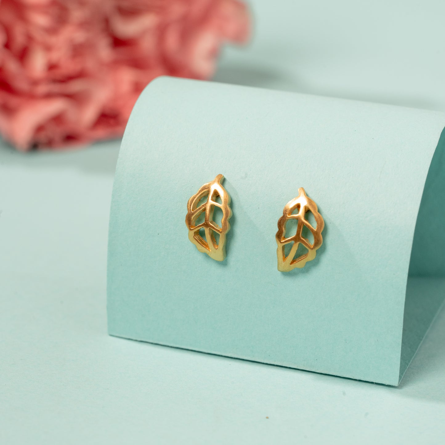 YelGold Leaf Earrings in 925 Silver