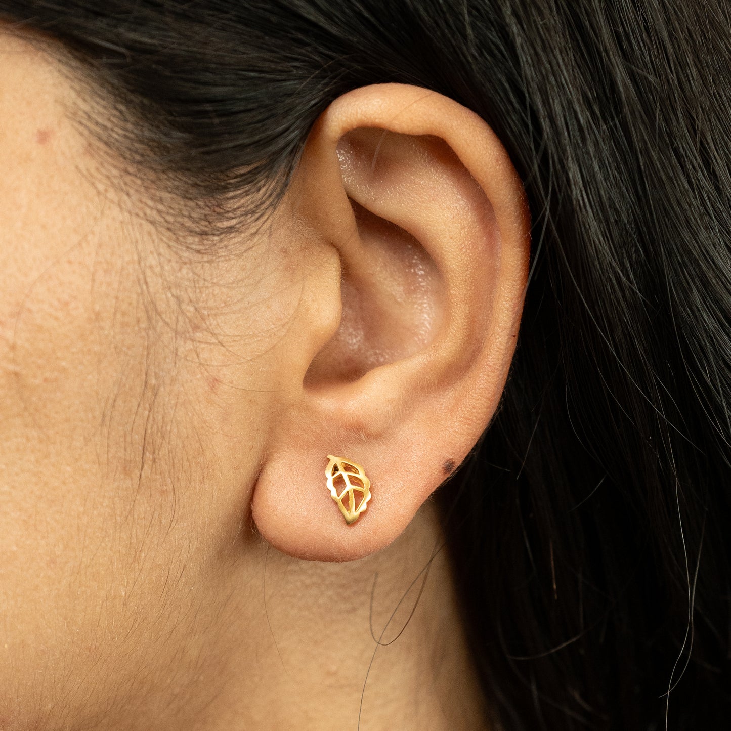 YelGold Leaf Earrings in 925 Silver