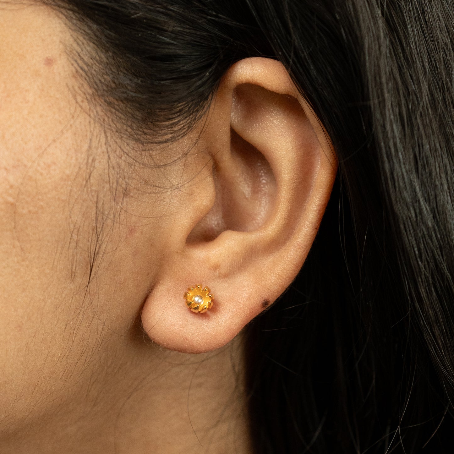 YelGold Flower earring in 925 Silver