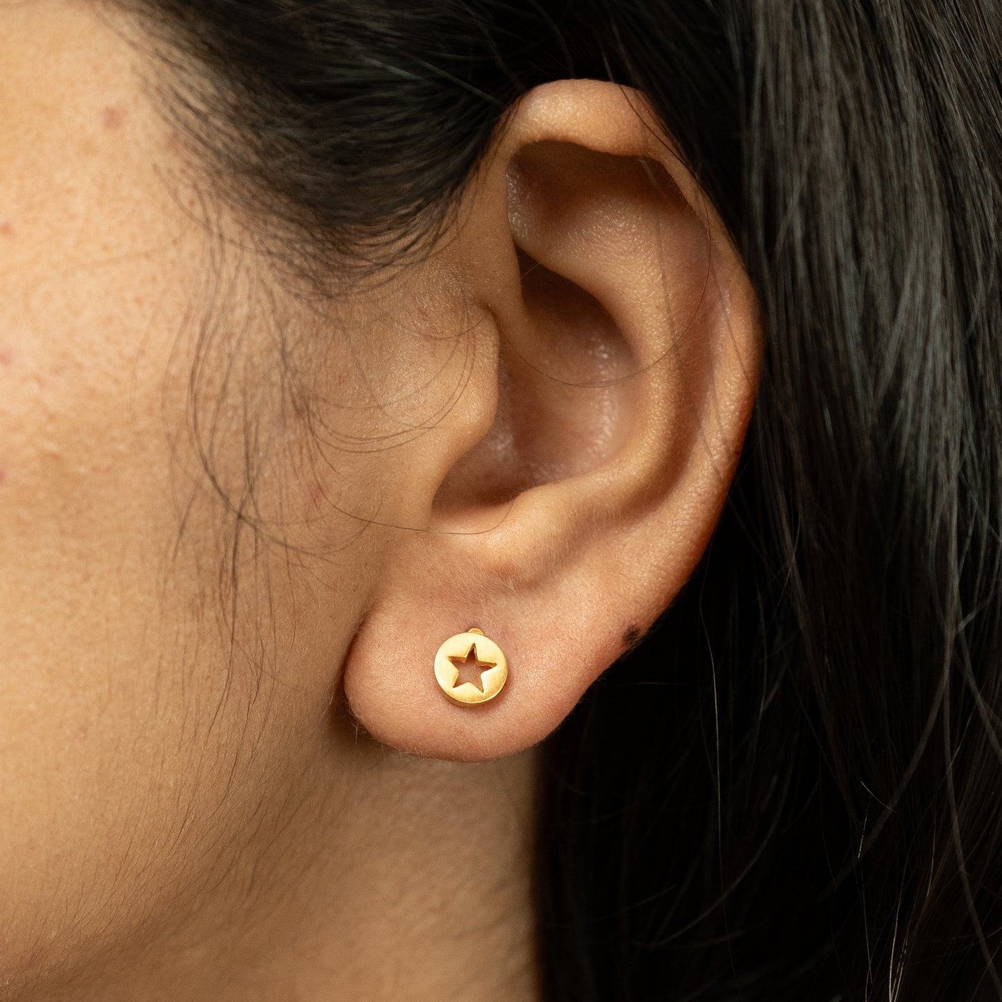 Star in a Circle earrings in 925 Silver