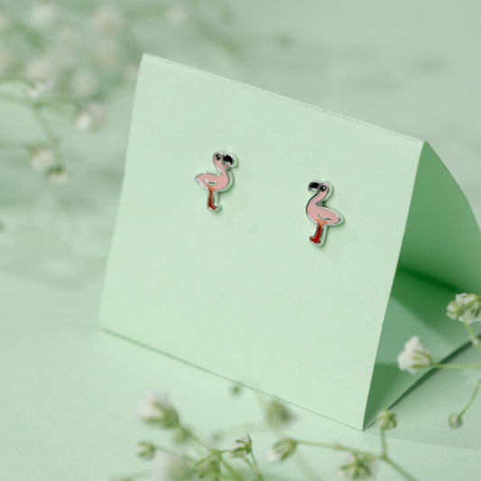 Flamingo Earrings in 925 Silver