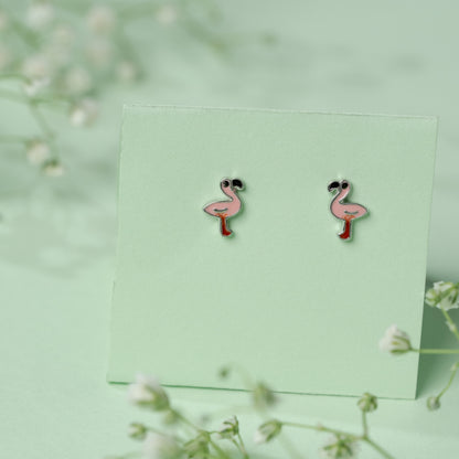 Flamingo Earrings in 925 Silver