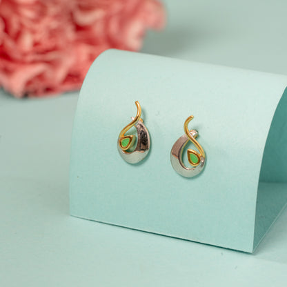 Rhodium and Gold Plated earrings in 925 Silver