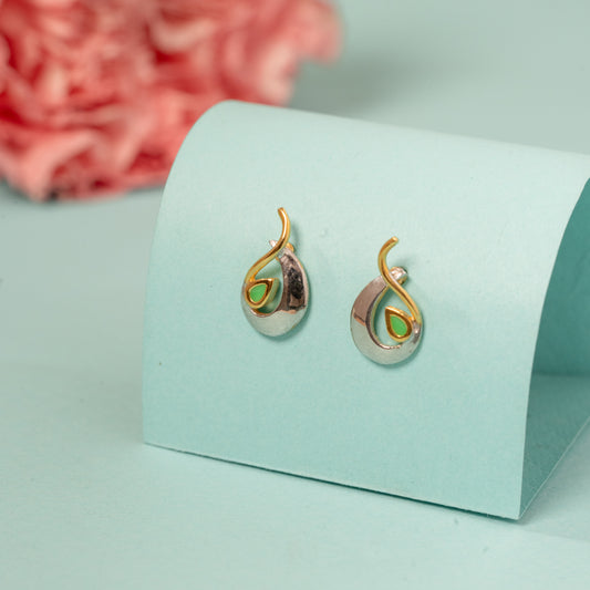 Rhodium and Gold Plated earrings in 925 Silver