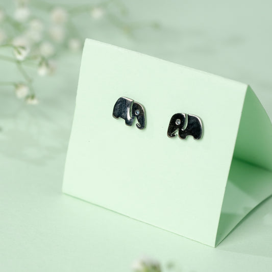 Antique Elephant Earring in 925 Silver