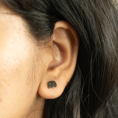 Antique Elephant Earring in 925 Silver