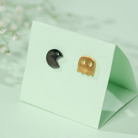Ms. Pac Man Earrings in 925 Silver