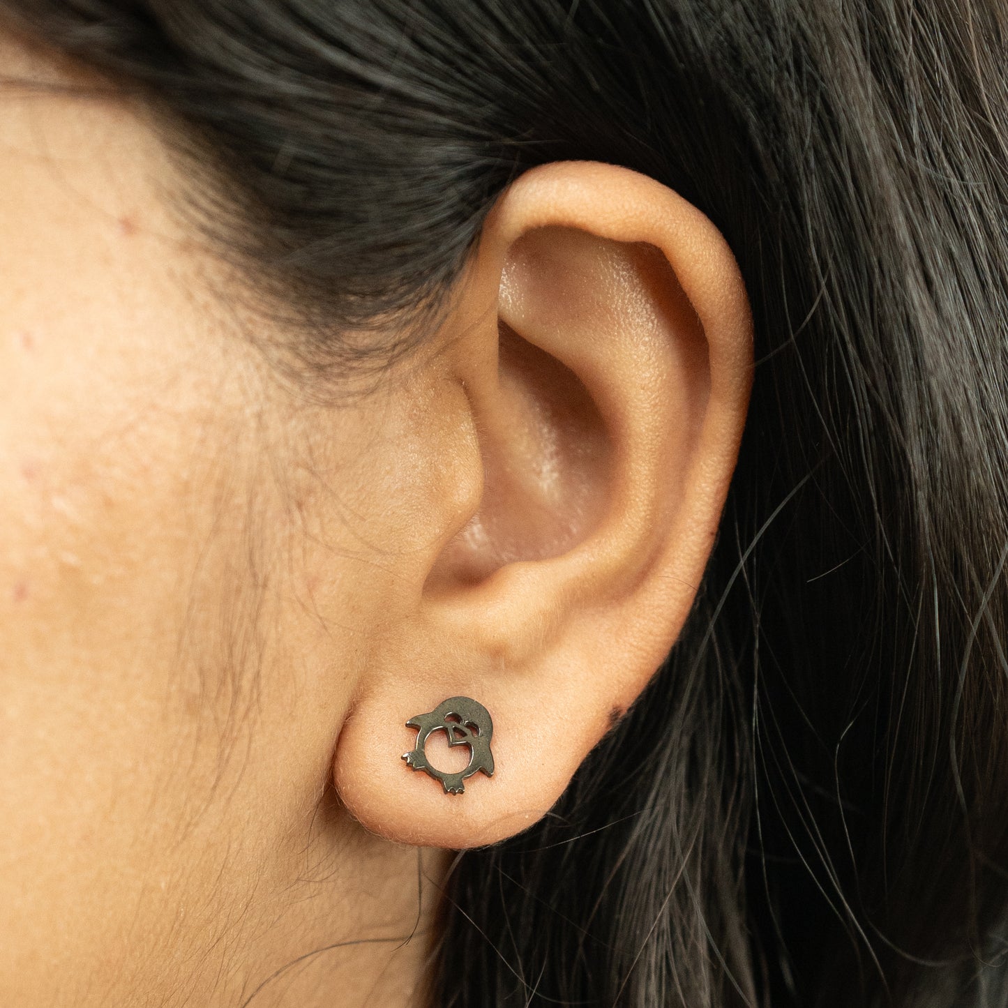 Oxidised Penguin Earrings in 925 Silver