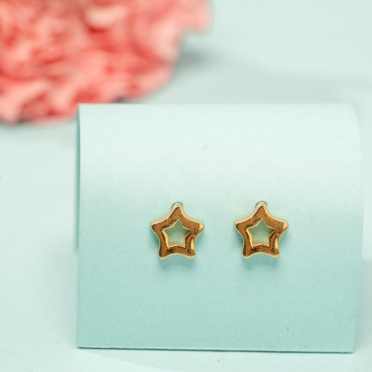 Golden lining for a Star earrings in 925 Silver