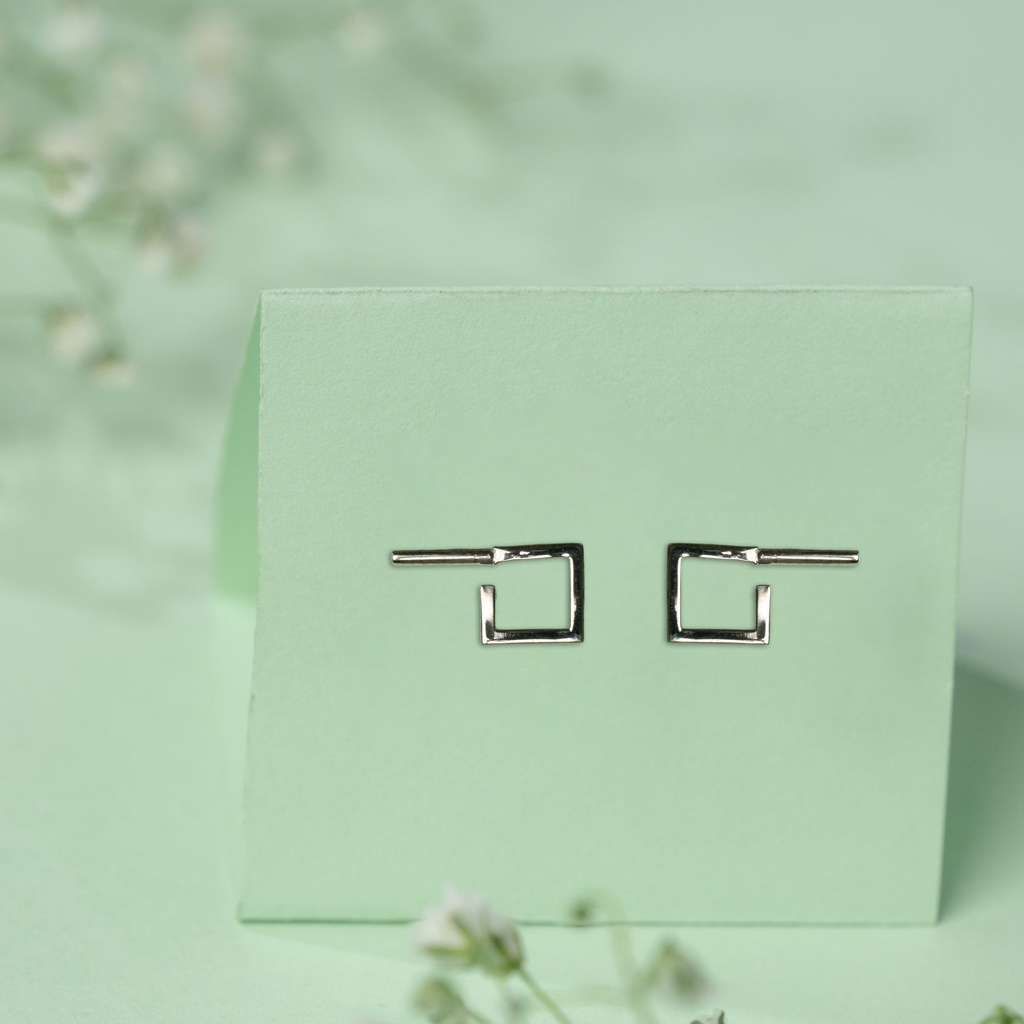 Oxidised Geometric Earrings in 925 Silver