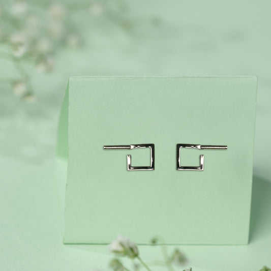 Oxidised Geometric Earrings in 925 Silver