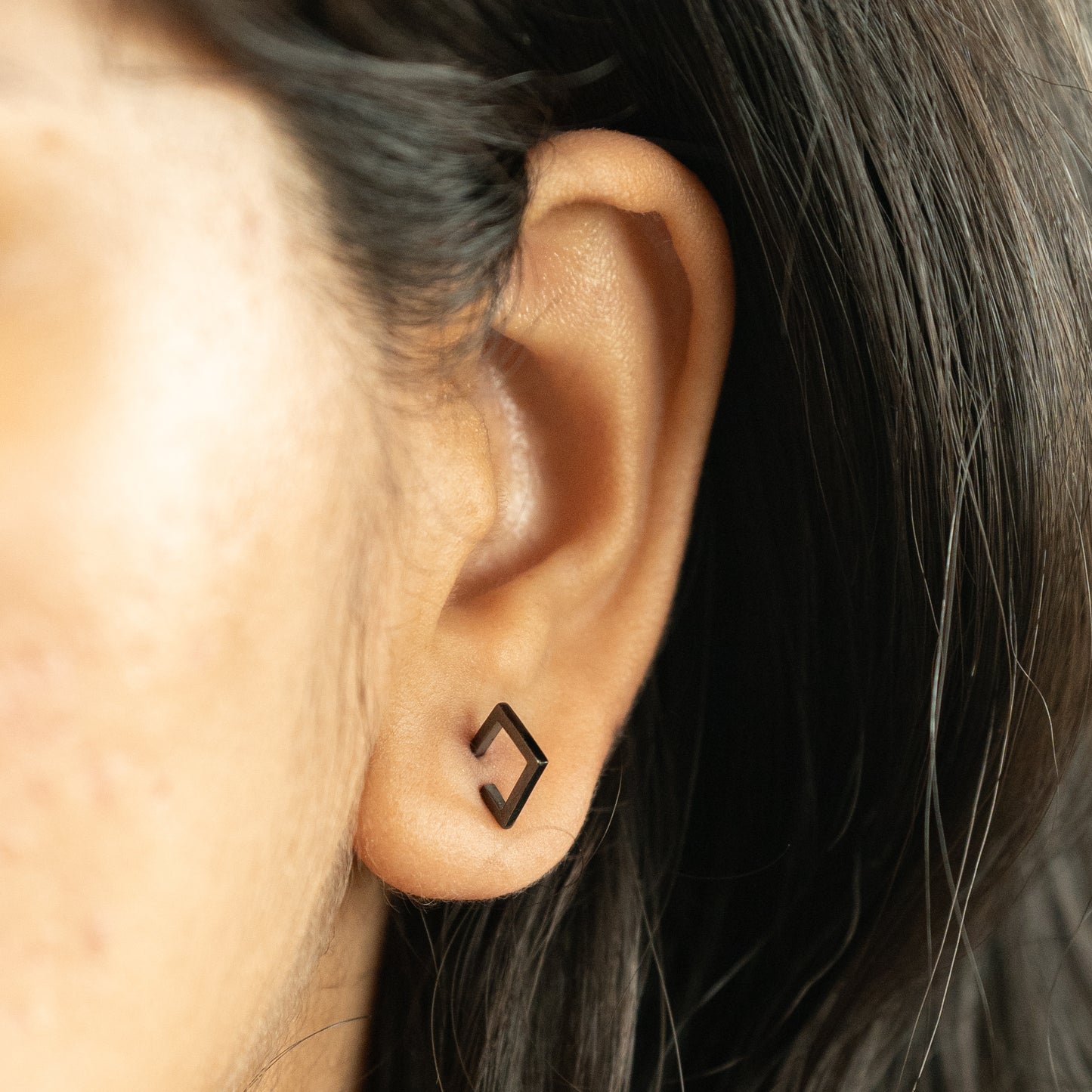 Oxidised Geometric Earrings in 925 Silver