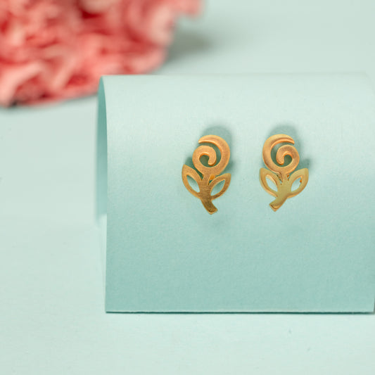 Goldplated Flower Earring in 925 Silver