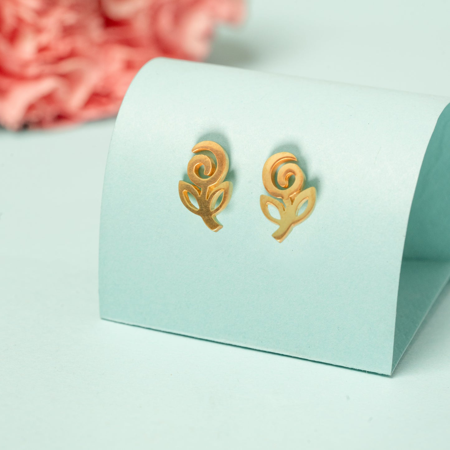 Goldplated Flower Earring in 925 Silver