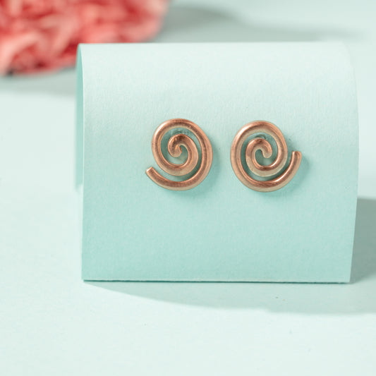 RoseGold Swirl Earrings in 925 Silver