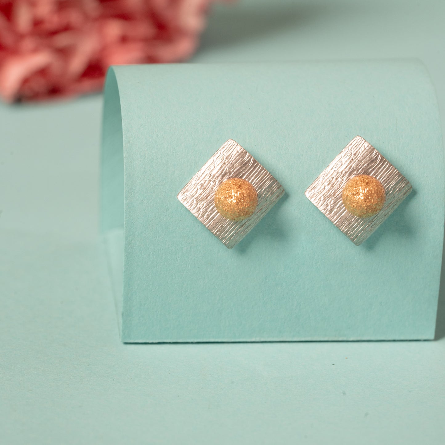 2in1 Dual Tone Earrings in 925 Silver