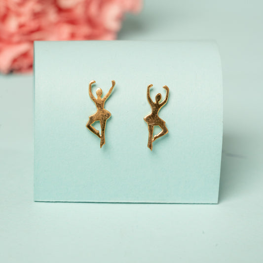 Ballerina YelGold Earrings in 925 Silver