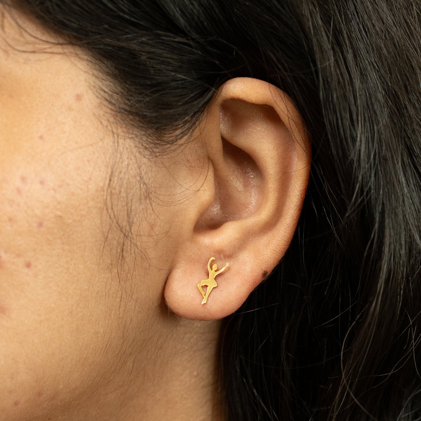Ballerina YelGold Earrings in 925 Silver