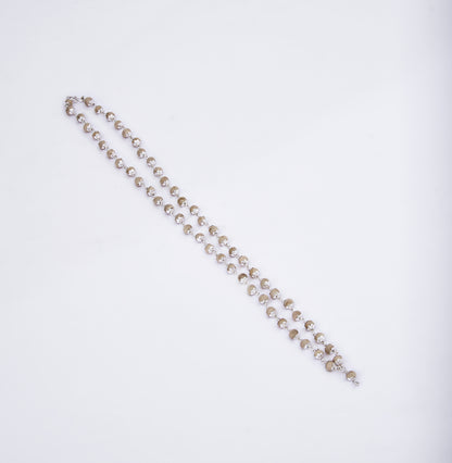 Round Thulasi Beads Mala in 925 Silver